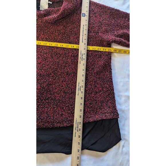 NEW Est. 1946 Layered Look Pull Over Sweater Black Red SPARKLE Cowl Neck 18/20W - Picture 5 of 9